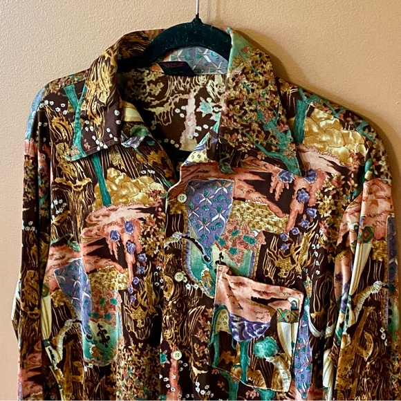 1970’s Dagger Collar Polyester Men’s Shirt Sutton Collection Knits - Picture 4 of 10